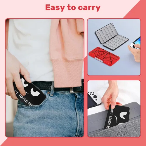 Vista 6 de Jusy Funda para tarjetas de juego para Nintendo Switch, con 24 ranuras para tarjetas de juego y 24 ranuras para tarjetas micro SD