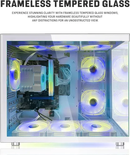 Vista 3 de MTG Khuno Gaming Tower PC-Intel Core i7 8ª generación, GTX 1660S 6GB 192bits, 16GB RGB ARGB Ram, 1TB Nvme, combo de paquete gamer, cámara web