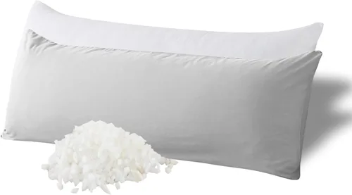 Vista 25 de WhatsBedding Almohada corporal de espuma viscoelástica con funda de algodón transpirable con cremallera, almohada de cuerpo completo para adultos