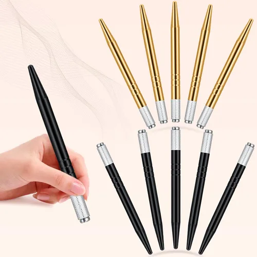 Vista 3 de 10 bolígrafos Microblading, bolígrafos manuales para cejas, herramientas manuales de aluminio, soporte manual ligero para suministros de maquillaje