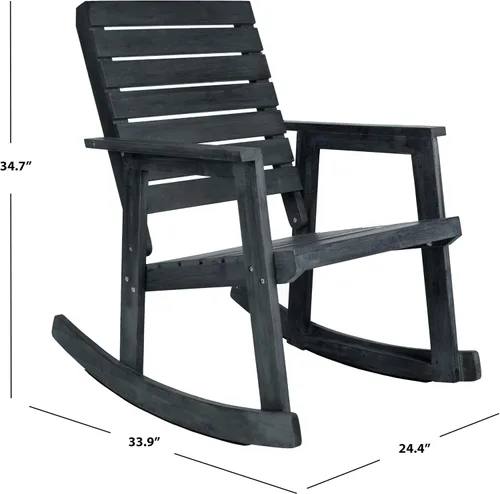 Vista 6 de SAFAVIEH FOX6702K Colección para exteriores Alexei - Silla mecedora, gris pizarra oscura gris (Dark Slate Gray)