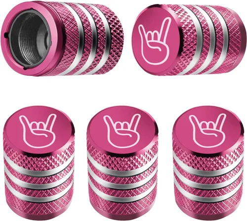 Vista 15 de Tapones para vástago de válvula de neumático, paquete de 5, tapa de aire de neumático N2, metal nitrógeno con forro de plástico, resistente a