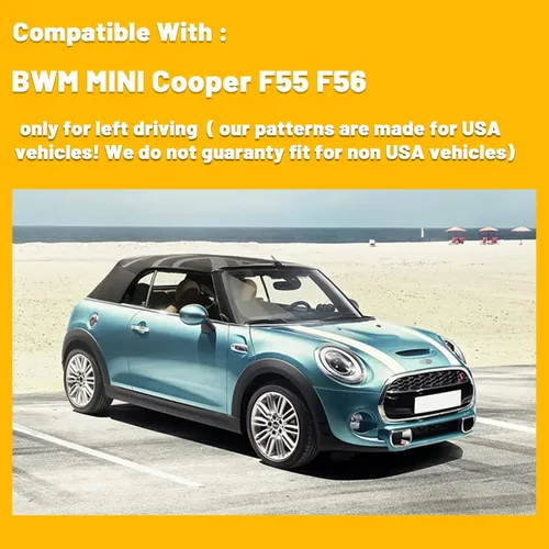 Vista 6 de Tapicería para Salpicadero Compatible con BMW Mini Cooper Serie R F, Protector Antideslizante Personalizado, Protector Solar (F55 F56)