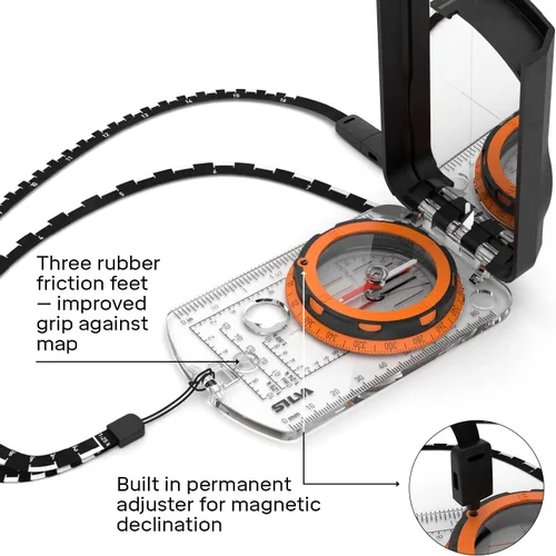Vista 5 de Silva Expedition S Compass Marcas luminosas nocturnas Perfecto para navegación, senderismo, senderismo y caza