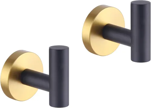 GERZWY Gancho para toallas de acero inoxidable, gancho para bata, gancho para abrigo, resistente, montado en la pared, ganchos de lujo para baño