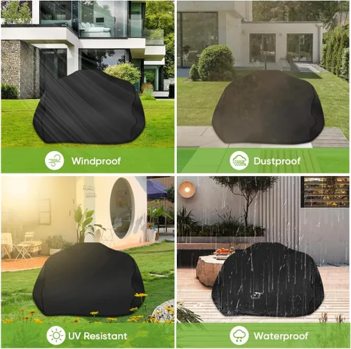 Vista 7 de iCOVER - Funda para parrilla, resistente al agua, para barbacoa Ninja Woodfire al aire libre, serie OG700, protección de barbacoa con cordón