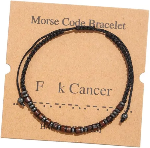Pulsera elástica con cordón de código morse para mujeres y hombres, con cuentas de seda y código morse, ajustable, divertida joyería inspiradora,