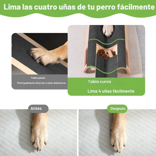Vista 2 de Almohadilla Rascadora de Uñas para Perros en Forma de M con Caja de Golosinas, Tablero Rascador de Uñas para Perros Grandes, Juguete Lima de Uñas