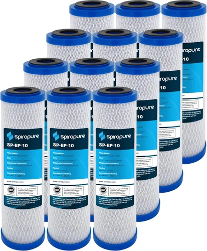 Vista 12 de SpiroPure SP-CBR2-5 Cartucho de filtro de agua de bloque de carbono con carcasa de coco certificado NSF de 5x2.5 0.5 micrones CBC-5 155169-43