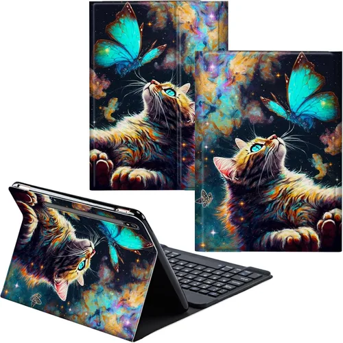 Vista 39 de Funda para Samsung Galaxy Tab S6 Lite 2022/2020 Teclado inalámbrico desmontable y cubierta de soporte de piel sintética Funda protectora