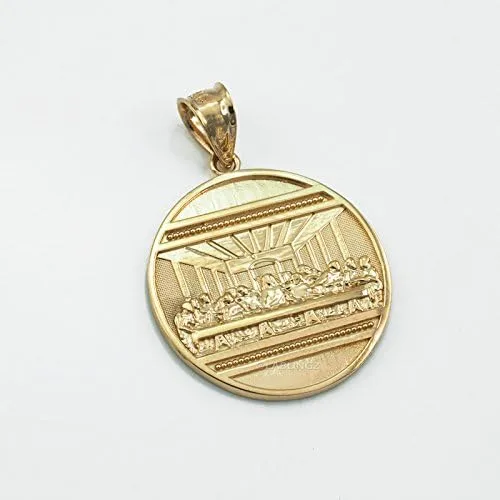 Vista 2 de LA BLINGZ Colgante de medallón de oro de 14 quilates, M, Oro