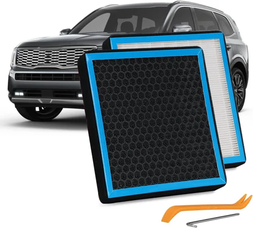 CF10735 - Filtro de aire de cabina compatible con KIA TELLURIDE 2020-2024 HYUNDAI SANTA FE 2019-2020 INGER G90 G70 Filtro de CA de carbón activado