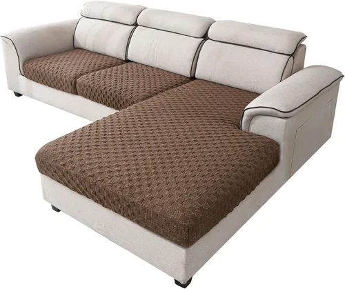 Vista 10 de LUFEIJIASHI Fundas para sofá seccional, fundas de cojín en forma de L para sofá seccional, fundas elásticas para sofá seccional, protector de Negro