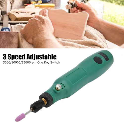 Vista 3 de Mini herramienta giratoria inalámbrica, kit de herramientas de amoladora eléctrica ajustable de 3 velocidades con 28 accesorios, taladro eléctrico