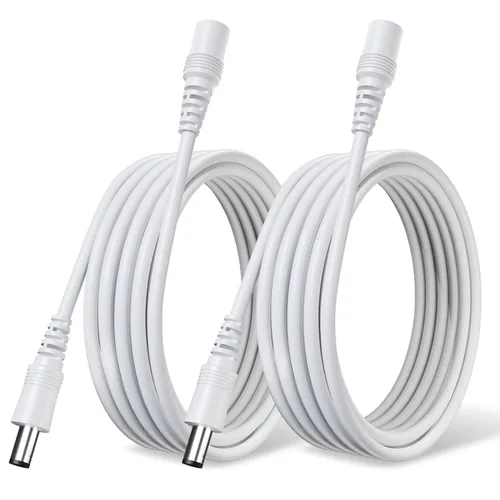 Vista 13 de Paquete de 2 cables de extensión de cobre puro de CC de 3 pies/3.3 ft, universal de 0.217 in x 0.083 in, enchufe hembra a macho, cable de 12 V