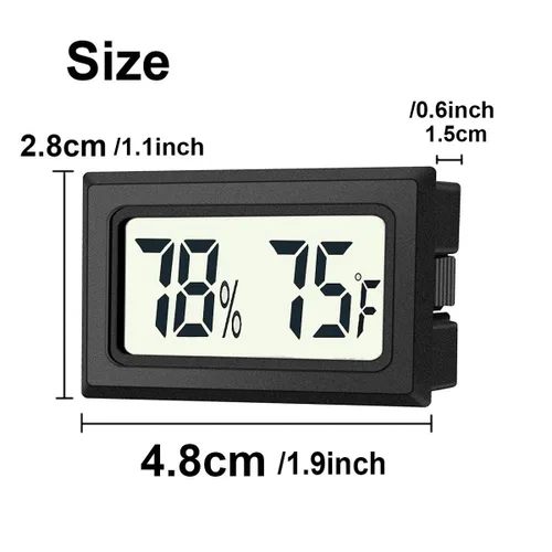 Vista 4 de JEDEW Paquete de 2 mini termómetro higrómetro digital, medidor de humedad de temperatura para interiores y exteriores, para humidificadores