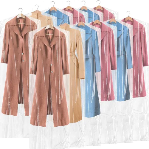 Vista 9 de Patelai 40 bolsas de ropa extra largas de 72/40 pulgadas para vestidos, bolsas de limpieza en seco para colgar ropa, tintorería, ropa de plástico