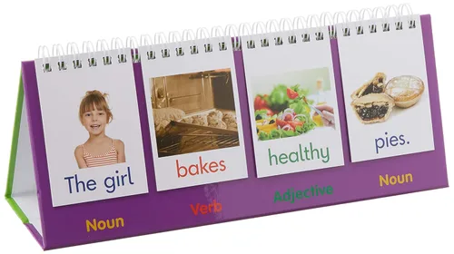 Vista 2 de Junior Learning Sentence Flips - Soporte abatible de doble cara, de 4 a 6 años, vocabulario y gramática, K-1