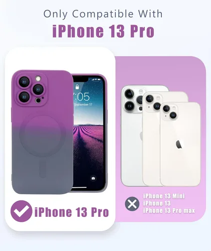 Vista 2 de Funda para iPhone 13 Pro para mujeres y niñas, 2 protectores de pantalla, ligera y duradera, suave, asfática, a prueba de golpes, linda funda
