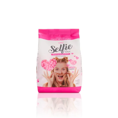 Italwax Face Selfie 500g / 1.1lb - Delicada cera dura para cara con complejo de aceite - Perfecto para depilar cejas, labio superior y patillas