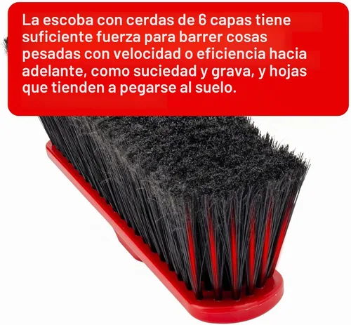 Vista 4 de 4 paquetes de escoba al aire libre para limpieza de pisos con mango largo de 58", Escobas comerciales resistentes para barrido en interiores
