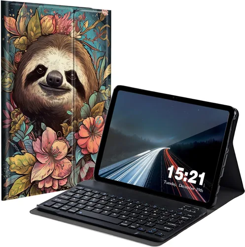 Vista 20 de Funda de teclado para Samsung Galaxy Tab S6 Lite 2022/2020, Galaxy Tab S6 Lite SM-P610/P613/P615/P619 con teclado Bluetooth inalámbrico desmontable