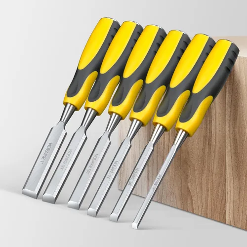 Vista 5 de Wood Chisel Sets,NOEAIKE 6-Pack Wood Chisels for Woodworking,Carpentry Tools CR-V Steel Beveled Edge Blade,Chisel Set for Woodcarving/Mortise with
