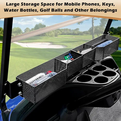 Vista 7 de MOSNAI Golf Cart Front Inner Basket Dash Storage/Tray Organizer, Golf Cart Inner Storage Utility and Durable Basket