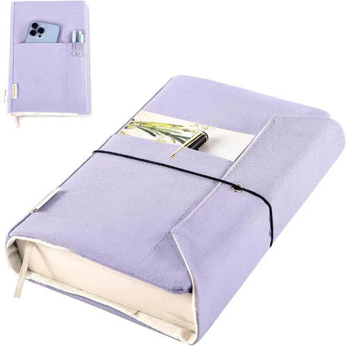 Vista 16 de Fundas de libro de lienzo, protector de libro lavable, funda de libro para novelas de tapa blanda, funda de libro ajustable para tapa dura