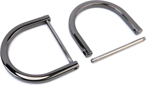 Vista 13 de 4 anillos en D resistentes de 1-1/2 pulgadas de oro dorado en forma de U de repuesto para bolso, llavero, collar de perro