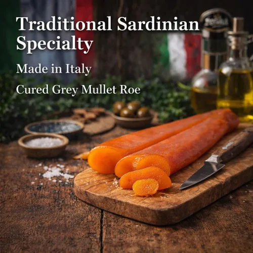 Vista 3 de Smeralda Huevas de salmonete italianas enteras de Cerdeña Tamaño grande de 5 onzas