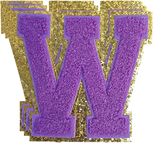 Vista 48 de 3 parches de letras de felpilla negra, parches de letras termo-adhesivas de 4-1/2", parches universitarios para ropa, S