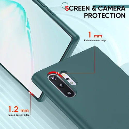 Vista 6 de LeYi Funda para Galaxy Note 10 Plus Funda protectora ultra delgada de silicona líquida a prueba de golpes con forro de microfibra antiarañazos