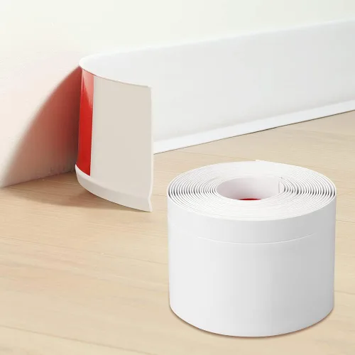 Moldura flexible para zócalo, base de pared de vinilo de diseño autoadhesivo, moldura de goma para despegar y pegar, 4 pulgadas de ancho x 20 pies