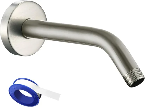 Vista 13 de Brazo de ducha Voolan con brida y cinta de teflón, brazo de extensión de cabezal de ducha para alcachofa de ducha fija en el baño, acero inoxidable