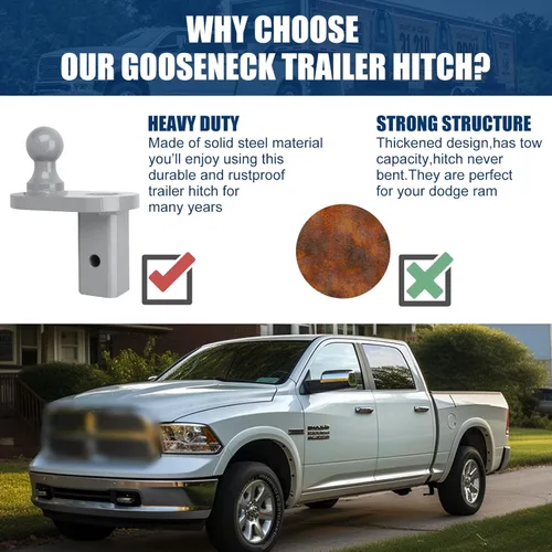 Vista 5 de GNXA4085 - Extensor de bola de desplazamiento de 4 pulgadas compatible con enganches de cuello de cisne Turnoverball para remolque, 20000 libras