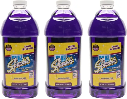 Vista 10 de Sparkle Botella de repuesto para limpiador de vidrio, fórmula original sin amoníaco, limpiador de vidrio resistente, sin dejar rayas, botella