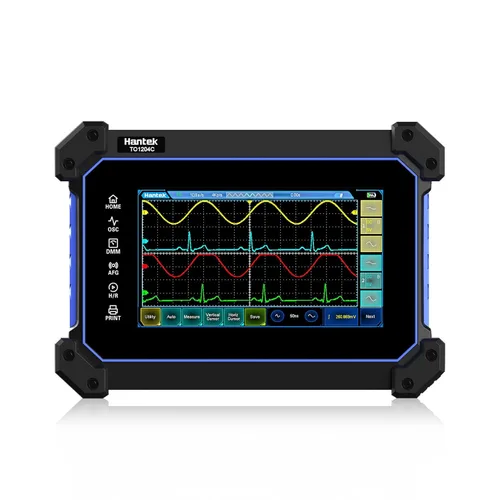 Vista 12 de Hantek Osciloscopio para tableta con pantalla táctil, 4 canales, 250 MHZ, 1GSa/S, osciloscopio digital + multímetro osciloscopio 2 en 1 tipo C + 8 M