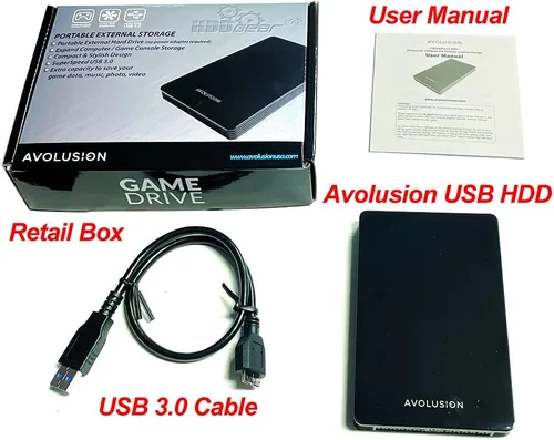 Vista 5 de Avolusion HD250U3-Z1-PRO 2TB USB 3.0 Disco duro externo portátil para juegos (para Xbox One X, S y Series X S - preformateado)