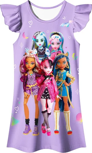 DJYLBV Monster Dress For Girls Doll Toys School Casual Dress Toddler Clothes Costume Kids