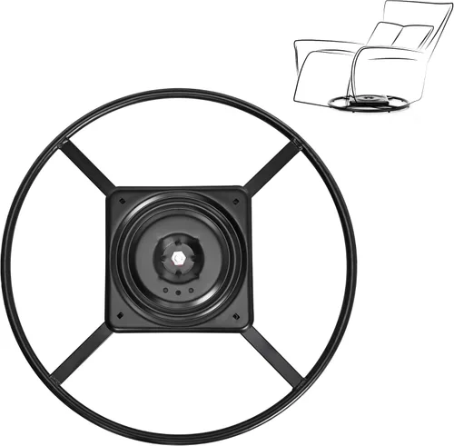 Vista 9 de Base de anillo reclinable de 22 pulgadas, silla de metal resistente, parte inferior giratoria de repuesto con placa de 10 pulgadas