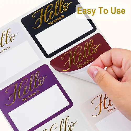 Vista 8 de Calcomanías con texto en inglés «Hello My Name is», 120 unidades, etiquetas autoadhesivas de nombre de 3 x 2.5 pulgadas para aulas, reuniones
