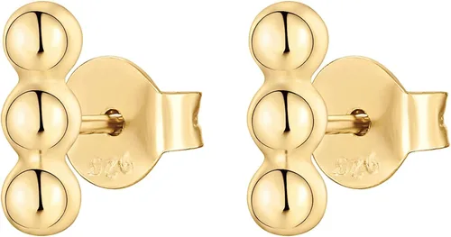 Vista 3 de PAVOI 14K Gold Plated 925 Sterling Silver CZ Simulated Diamond Earrings Dainty Geometric Shape Mini Bar Stud Earrings for Women