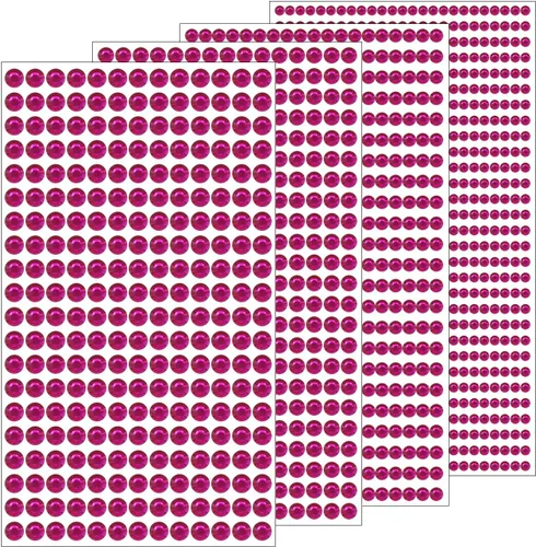 Vista 11 de 1799 piezas 4 hojas de pegatinas de diamantes de imitación 3/4/5/6 mm autoadhesivas para maquillaje de cara, ojos, cabello y cuerpo (Rojo-3/4/5/6mm)