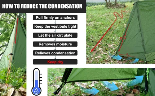 Vista 4 de 2-Person Trekking Pole Tent for Backpacking - Ultralight A-Frame Backpacking Tent, Two Person Waterproof Hiking Tent for Camping, Lightweight