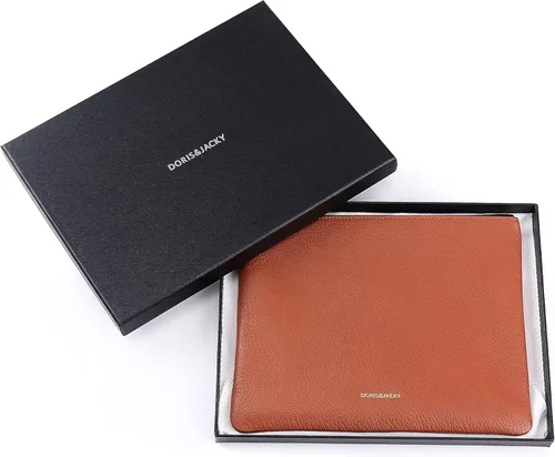 Vista 2 de DORIS&JACKY Bolso de mano de piel de cordero para mujer, cartera grande y suave de diseñador con correa..