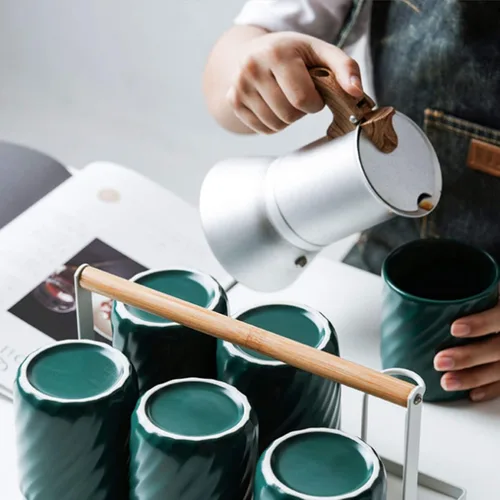 Vista 5 de Cafetera de café y café para estufa, estilo italiano clásico de 3 tazas de café expreso para café clásico italiano y cubano, cafetería