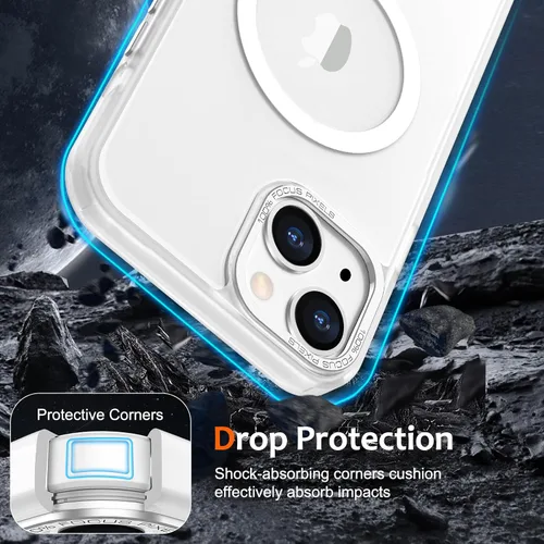 Vista 805 de Anuck - Funda magnética para iPhone 11 compatible con MagSafe, carcasa trasera mate translúcida dura, borde de TPU, delgada, resistente a impactos