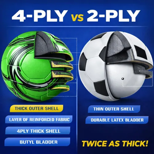 Vista 2 de Western Star Soccer Ball Helix- Size 3 4 5 - Official Match Grade Soccer Balls - Attractive and Durable Design