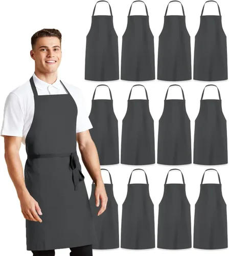 Vista 17 de Aprons for Men - 100% Polyester Chef Apron Women with Extra Long Ties - Cooking Aprons for Women & Mens Apron